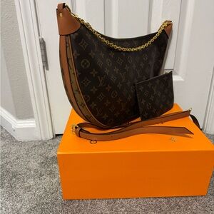 Louis Vuitton Black and Brown Monogram Hobo Bag